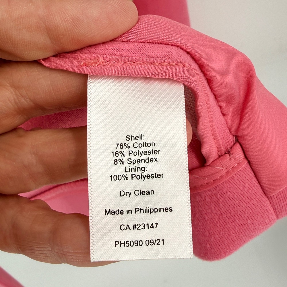 Talbots Double Breasted Blazer Pink Stretch Cotton Blend Gold Button Size 14 - Picture 7 of 8